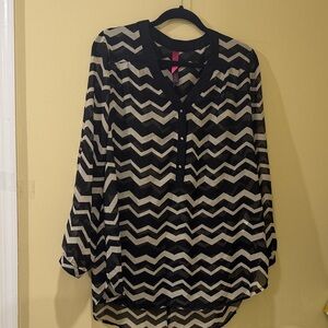 Pure Energy Casual business Chevron Patterned | Women’s Sheer Blouse-Tunic 1/1XL